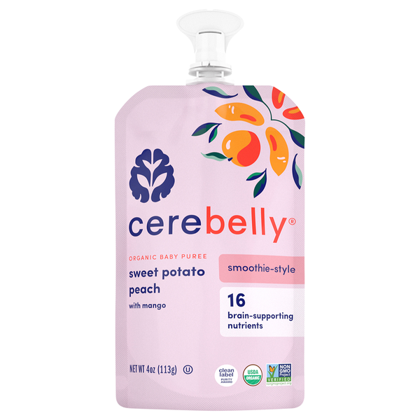 Cerebelly Baby Puree, Organic, Sweet Potato Peach, with Mango