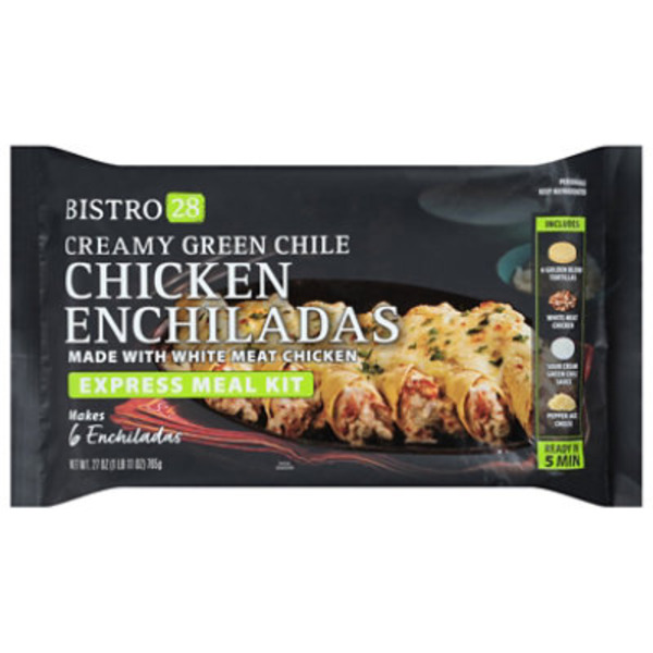 Bistro 28 Creamy Green Chile Chicken Enchiladas Express Meal Kit