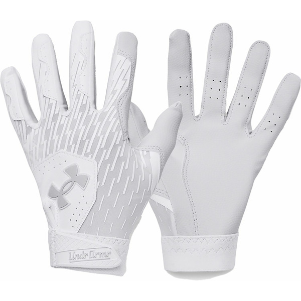 Under Armour Youth Clean Up Batting Gloves, Large - White