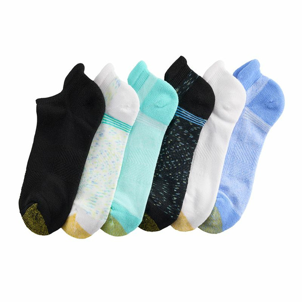 GOLDTOE Women's GOLDTOE® 6-Pack Vacay Cushion Tab No-Show Socks, Size: 9-11, Blue