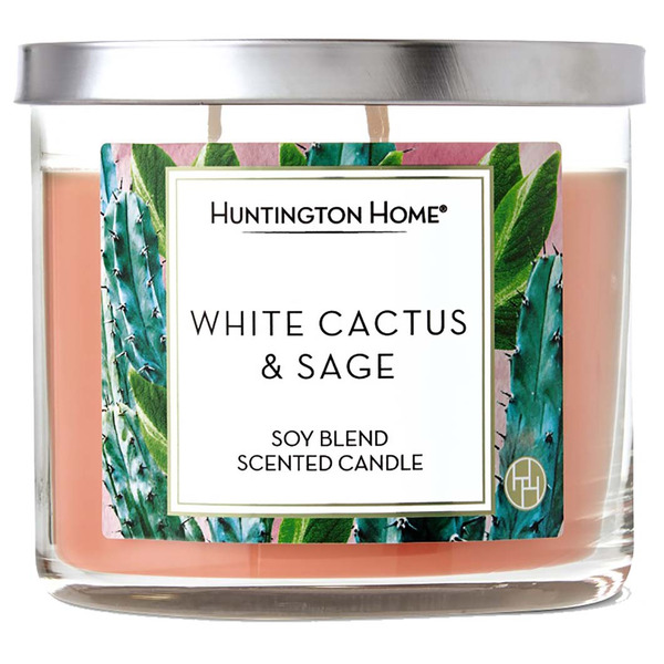 ALDI Huntington Home White Cactus & Sage Seasonal 3 Wick Candle Pickup