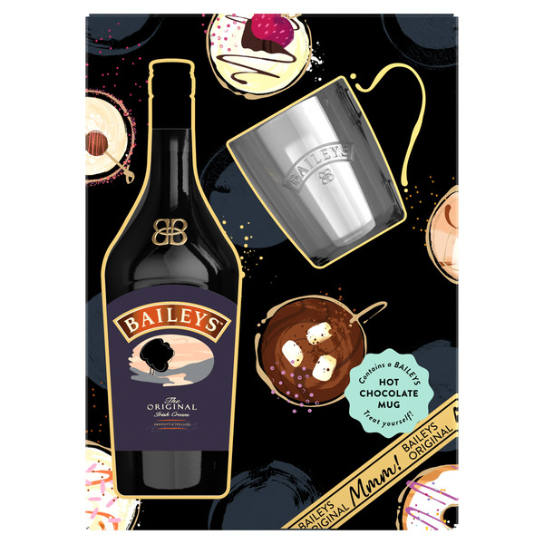 Baileys Original Irish Cream Liqueur Bottle with a Branded Glass