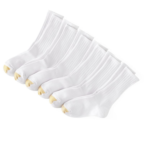 GOLDTOE 6-pk. Ribbed Crew Socks, Women's, Size: 9-11, Black