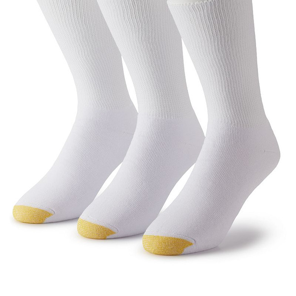 GOLDTOE Non Binding Crew Socks - White