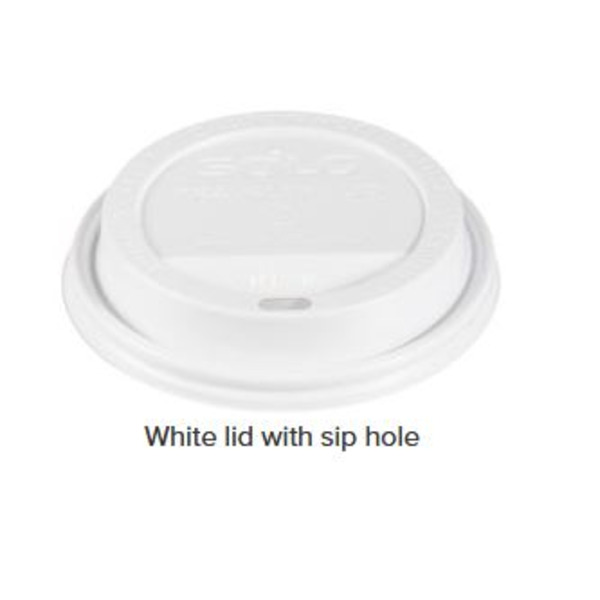 Dart - white dome lid with sip hole for 12-24 oz cups - 100 ct