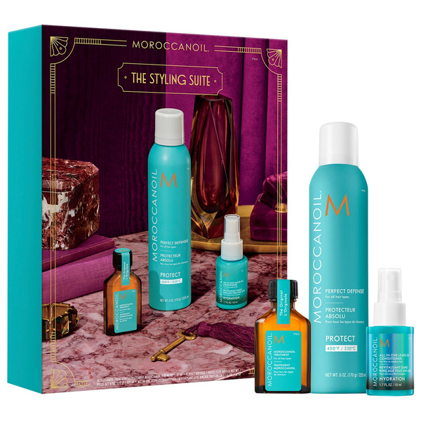 Moroccanoil Perfect Defense Heat Protectant, Mini Treatment Hair Oil & Leave-In Conditioner Set
