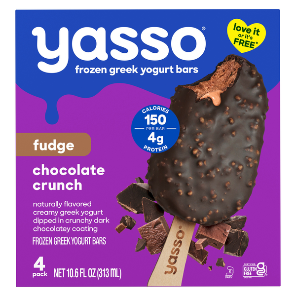 Yasu☆ Yasso Frozen Greek Yogurt Bars Fudge Chocolate Crunch Same-Day
