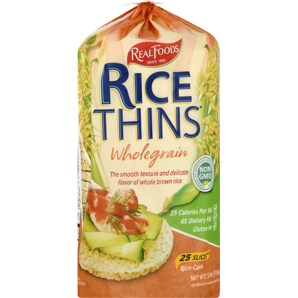 Del Real Foods Rice Thins, Wholegrain