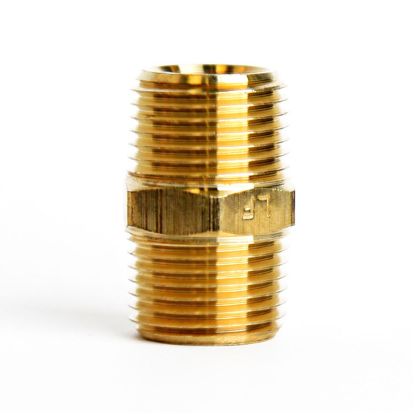 Homeplus+ MPT Hex Nipple, 0.38 x 0.38 Inch