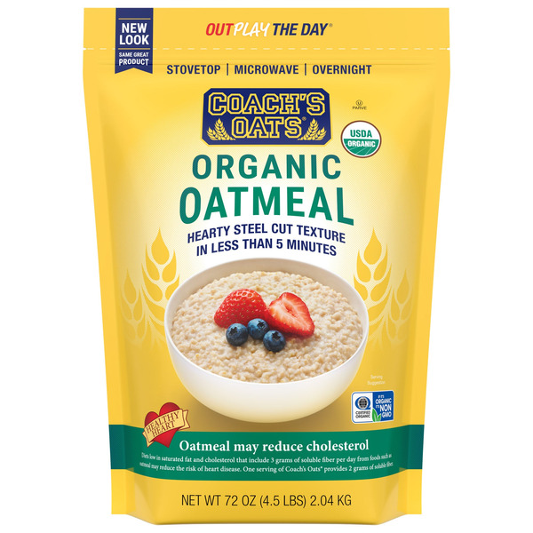 Coach's Oats Organic Oatmeal, 72 oz