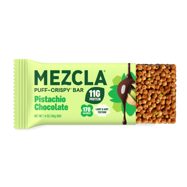 Mezcla Puff Crispy Protein Bar, Pistachio Chocolate, Gluten Free
