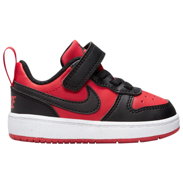 Nike Kids' Toddler Court Borough Low Recraft Stretch Lace Casual Shoes - University Red, Black & White, Size 5