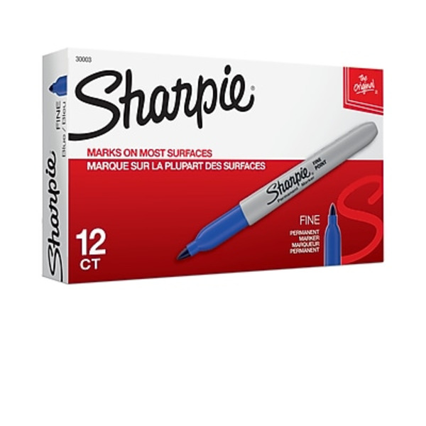 Sharpie 30003 Blue Fine Point Permanent Markers