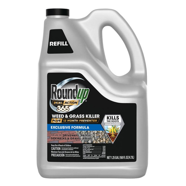 Roundup 1.25 Gal. Dual Action 365 Weed And Grass Killer Plus 12-month Preventer Refill, Kills And Prevents For Up To 1-year