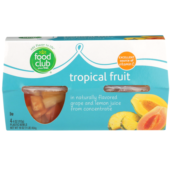 Food Club Tropical Fruit In Naturally Flavored Grape And Lemon Juice