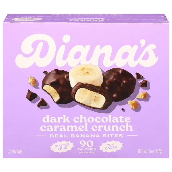 Diana's Bananas Dark Chocolate Caramel Crunch Banana Bites Same