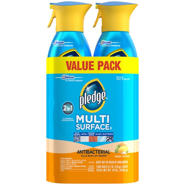 Pledge Multi Surface Anti Bacterial 2in1 Cleaner Disinfectant