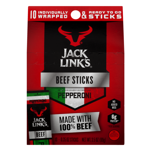 Jack Link's Beef Sticks Pepperoni (0.35 oz) Instacart
