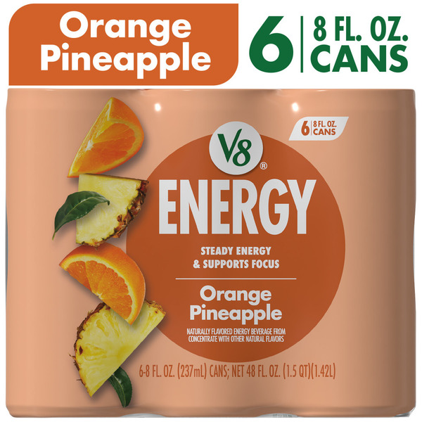 V8 Energy V-Fusion + Energy Orange Pineapple Vegetable & Fruit