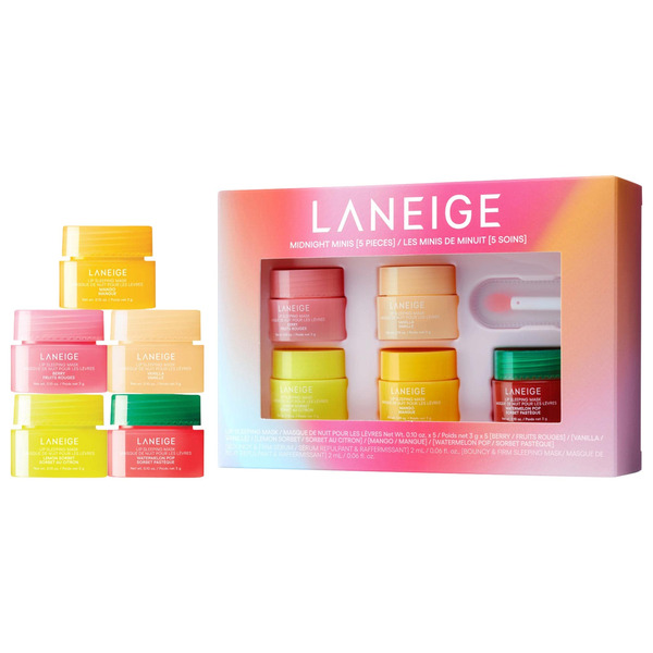 LANEIGE Midnight Minis Hydrating Lip Sleeping Mask Treatment 5-Piece Gift Set