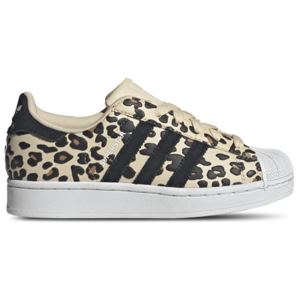 adidas Girls' Originals Superstar Grade School Shoe, Size 5 - Tan/Multi
