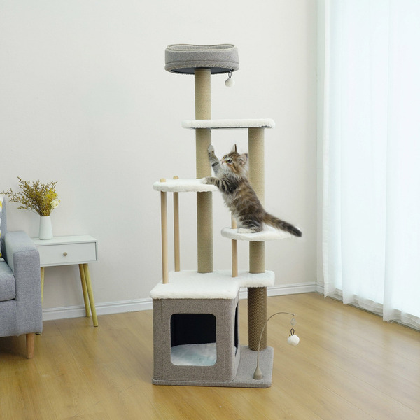 Catry Trinity 66" Cat Tree, Brown