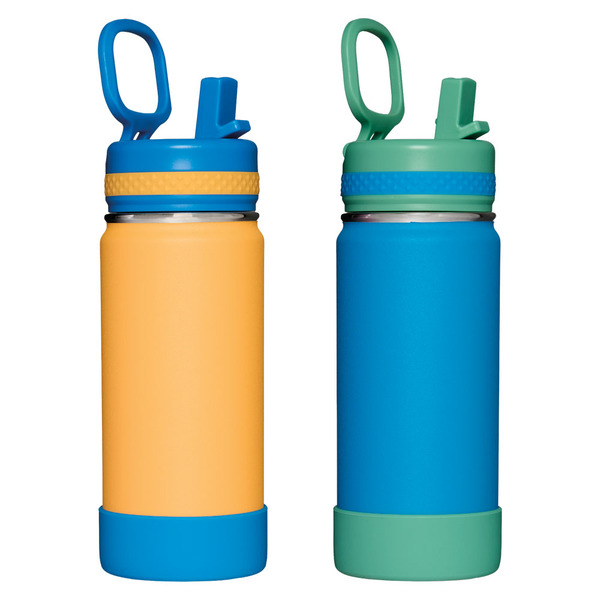 CROFTON 2 Pack Stainless Steel Bottles - Orange & Blue Same-Day