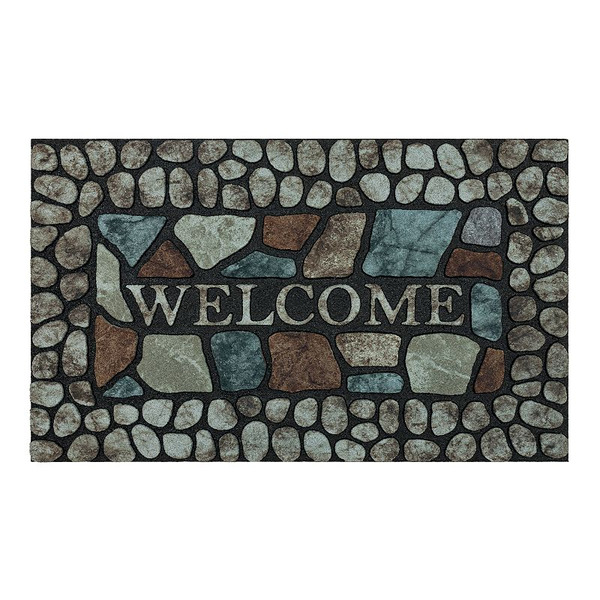 Sonoma Goods For Life Pebble Slate Welcome 18\" x 30\" Doormat, Med Brown, 18X30