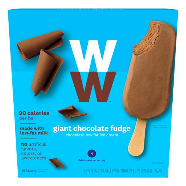 Weight Watchers Chocolate Fudge Ice Cream Giant Bar, 6pk