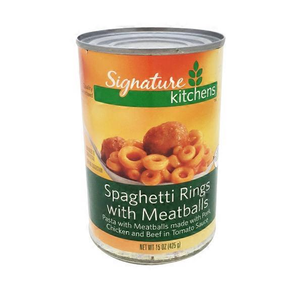 Signature Select Spaghetti Rings With Meatballs Made With Pork, Chicken