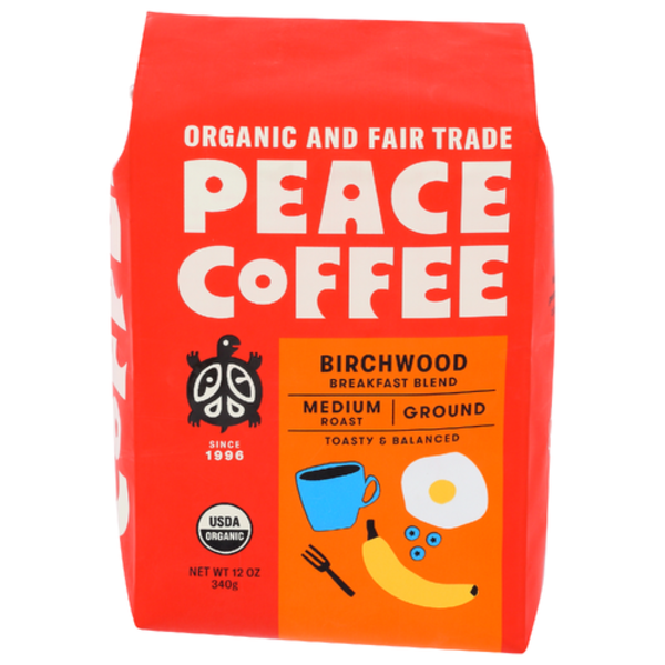 Peace Coffee Organic Birchwood Breakfast Blend Ground Medium Roast Coffee