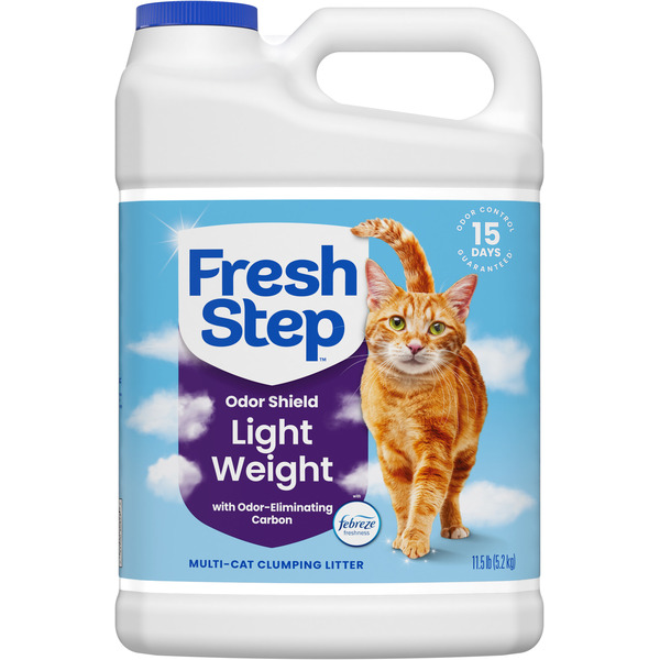 Fresh Step Odor Shield Light Weight Multi Cat Clumping Litter with Febreze Freshness