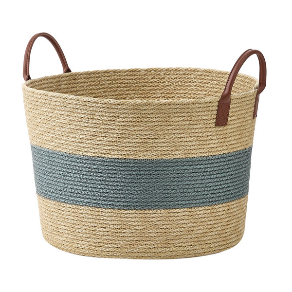 Baum Two-Tone Faux Wicker Basket