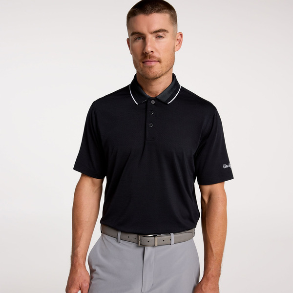 Walter Hagen Men's Performance 11 Birdseye Polo, Medium - Pure Black Heather