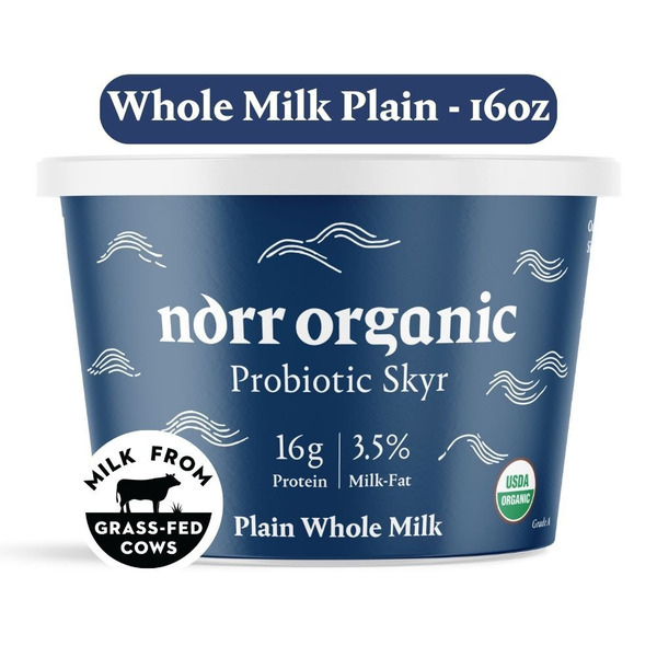 Norr Organic Probiotic Skyr Yogurt, Whole Milk, Plain