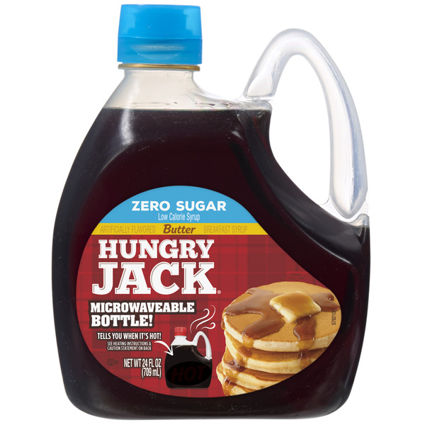 Hungry Jack Zero Sugar Butter Syrup, 24.0 Fl Oz Bottle