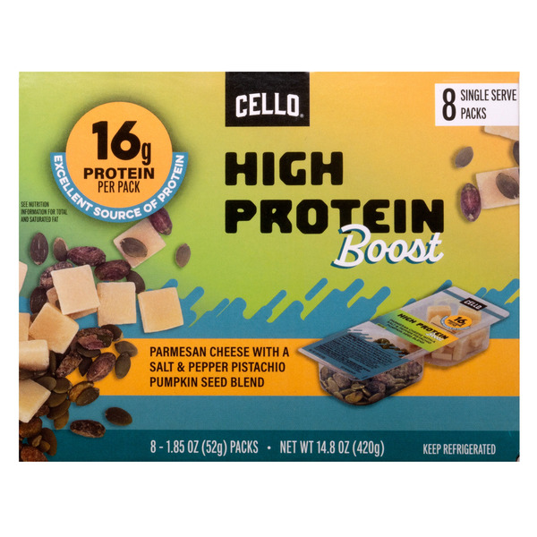 Cello High Protein Boost Single Serve Snack Packs, 1.85 oz, 8-count