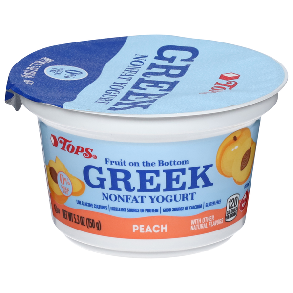 TOPS Yogurt, Nonfat, Peach, Greek Same-Day Delivery or Pickup
