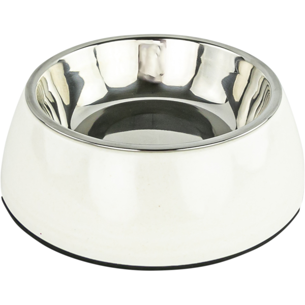 Play On Bamboo Melamine Cat Bowl With Insert - Cream