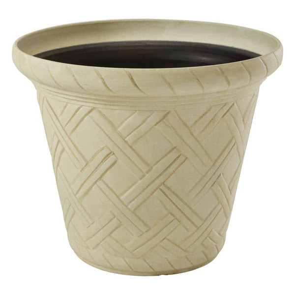 Vigoro 22 In. Frenchboro 60 Qt. Cream Resin Round Outdoor Planter (22 In. L X 22 In. W X 17.5 In. H)