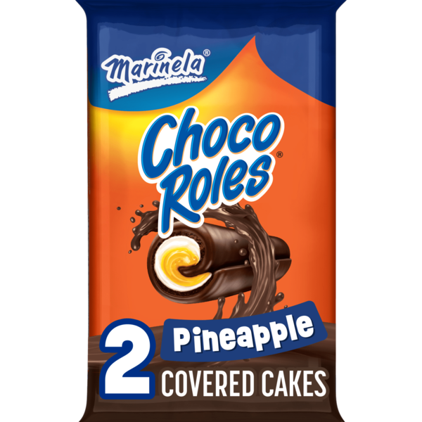 Marinela Choco Roles, 2 ct, Pineapple Crème, Filled Cakes, Swiss Rolls, 2.82 oz