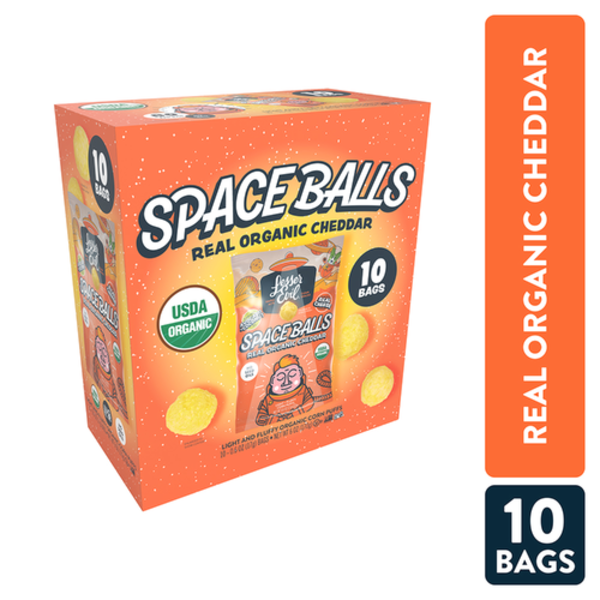 Lesser Evil Organic Real Cheddar Space Balls 10 Pack