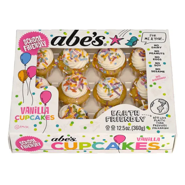 Abe's Vanilla Mini Cupcakes, Vegan, School Friendly Same-Day