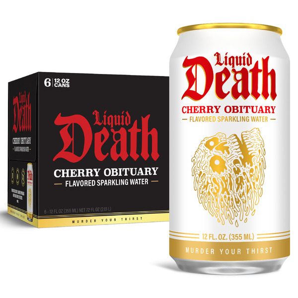 Liquid Death Cherry Obituary Flavored Sparkling Water Same-Day