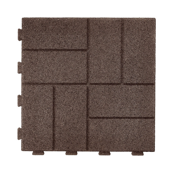 GroundSmart 16-in L x 16-in W x 0.5-in H Square Brown Rubber Paver