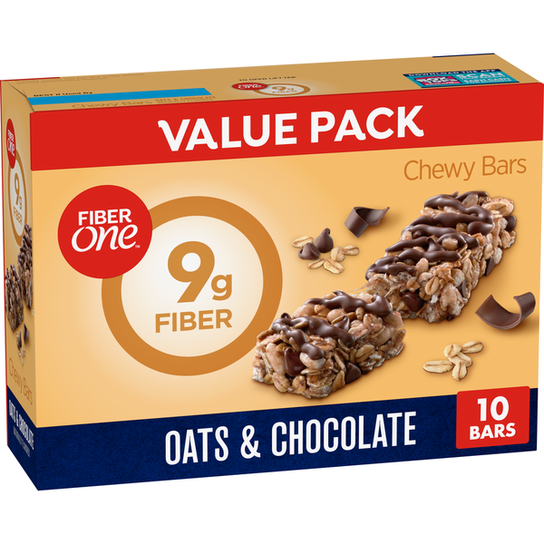 Fiber One Oats and Chocolate Chewy Bars Fiber Snacks Value Pack