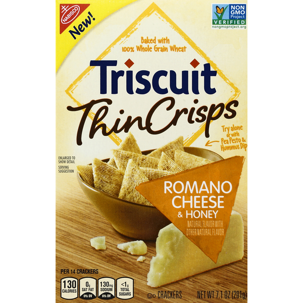 Triscuit Thin Crisps Romano Cheese & Honey Crackers (7.1 oz) Instacart