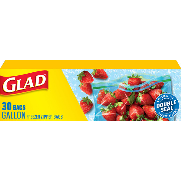 Glad Zipper Gallon Freezer Storage Plastic Bags Same-Day Delivery