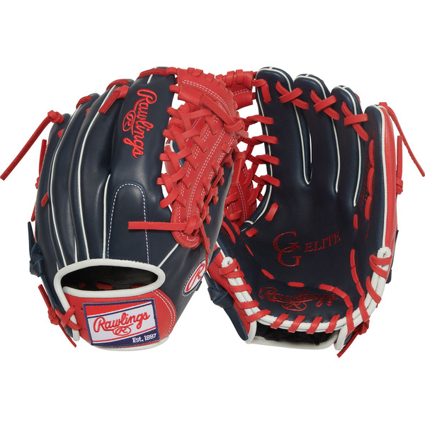Rawlings Youth GG Elite Series Glove, 11.5 Inch, Left Hand Throw - Navy/Red