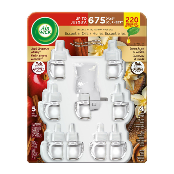 Air Wick 1 Warmer & 9 Refills Scented Oil Plug-in